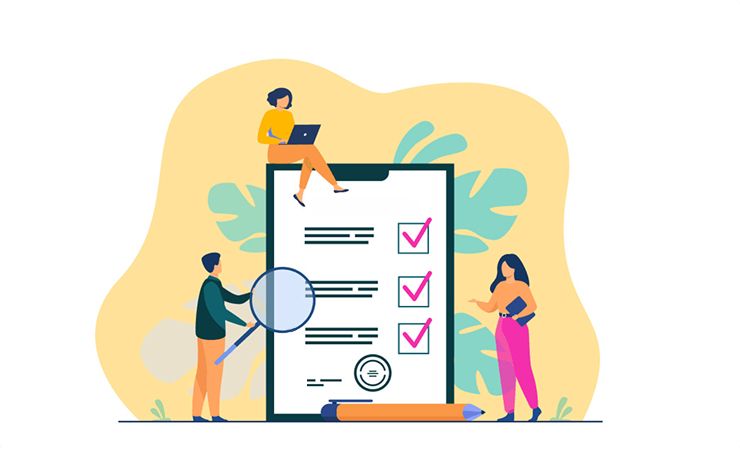 People working on a checklist