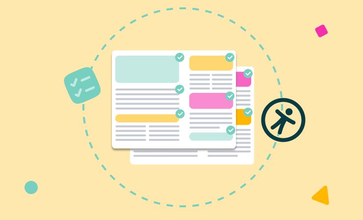 Symbols indicating information, check and accessibility icons