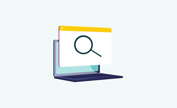 Illustration of magnifying glass icon